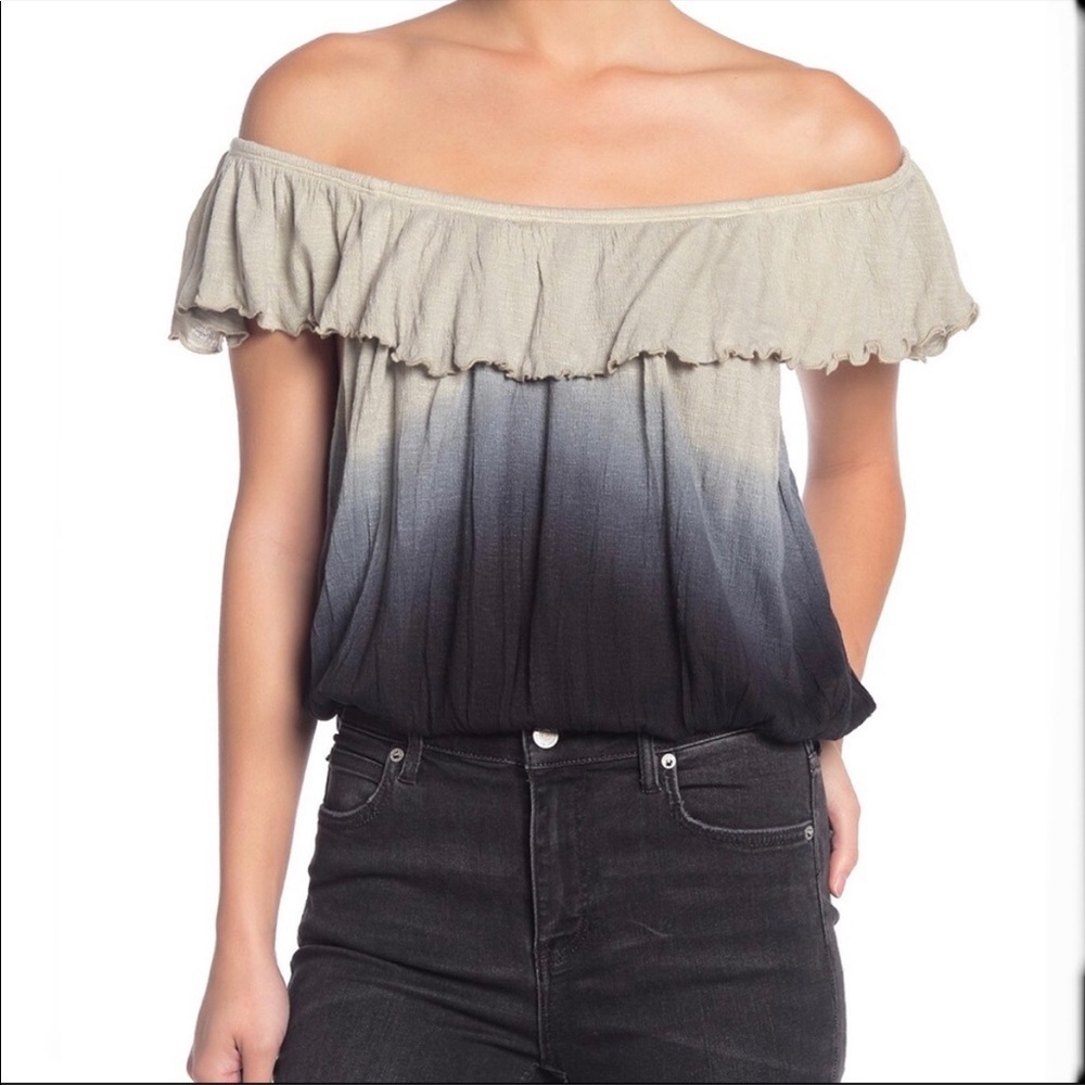 NWT Free People Cora Lee Off The Shoulder Ombre Blouse